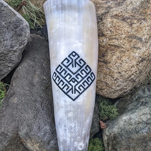 Wholesale Custom Made Beautifully Crafted Stoneware <b>Drinking</b> Horns Life of Tree Pattern Engraved for Mead Suppliers - Product Image 2