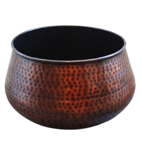 Antique Copper Hammered Planter Flower Pot With Circular Pattern For Home Indoor Garden <b>Plant</b> Decoration Planters - Product Image 1
