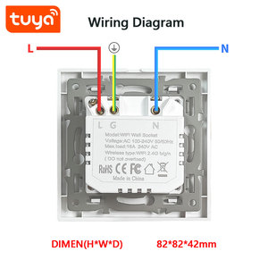 <span class=keywords><strong>Prise</strong></span> <span class=keywords><strong>murale</strong></span> intelligente Tuya Smart EU WiFi avec ports <span class=keywords><strong>USB</strong></span> et Type-C et fonction de mesure, vente directe usine PST-TY201-C - Product Image 6