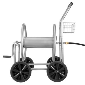 Carrello Portautensili Mobile a 4 Ruote Rinforzato in Acciaio Verniciato a Polvere, Avvolgitubo da Giardino 5/8 per Tubi da 250 Piedi, Nuovo Design - Product Image 4