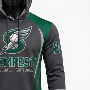 Winter Softball Teamwear <b>Hooded</b> <b>Shirt</b> Short Sleeve Solid Eco-Friendly Custom Logo Team Name Number OEM ODM Premium Quality 2 Pcs - Product Image 3