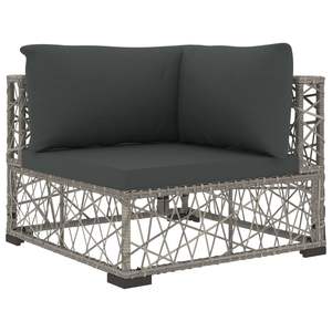 <b>6</b>-<b>Piece</b> Poly Rattan Gray <b>Patio</b> Lounge <b>Set</b> with Cushions Outdoor Furniture - Product Image 5