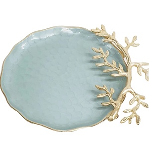 Venta caliente plato de metal pulido diseño único bandeja para servir frutas y dulces para bodas fiestas para hoteles restaurantes - Product Image 1