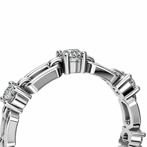 Anillo de Diamantes Cultivados en Laboratorio con Cadena de Eslabones, Moderno, Geométrico, Unisex, Chapado en Rodio, Oro de 10K, 14K, 18K, Plata 925, 935 - Product Image 3