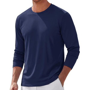 T-shirts décontractés pour hommes, coupe classique, 100% coton, manches longues, poids lourd - Product Image 1