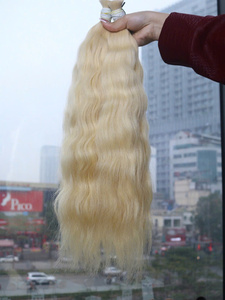 Alta calidad 26 pulgadas sedoso recto onda Natural vietnamita virgen Extensiones de Cabello Humano Máquina doble trama Color claro rápido - Product Image 5