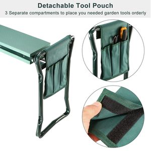 Siège pliant portable pour jardinier avec coussin moelleux et pochette à outils - Product Image 5