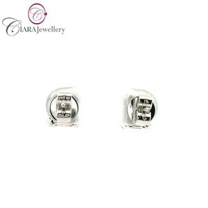 Pendientes de tuerca de oro blanco/amarillo AU750 de 18K de lujo de estilo antiguo con racimo de diamantes naturales para fiestas al por mayor - Product Image 3