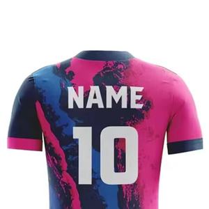 Custom Sublimation Jersey Unisex Summer Elastic Waist Short Sleeve Breathable Quick Dry 100% Polyester Soccer Football Baseball - Product Image 4