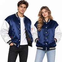 Blousons universitaires en satin d'hiver pour hommes et femmes, personnalisables avec logo, doublure matelassée légère, style Letterman Bomber Streetwear – Vente en gros