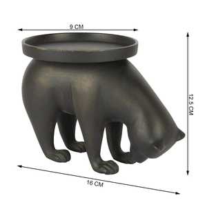 <b>Black</b> Aluminium Panda Shape <b>Candle</b> <b>Holder</b> for Home Decoration Durable <b>Metal</b> Design - Product Image 3