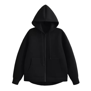 Sweat-shirt à capuche zippé en coton violet pour homme, coupe classique, décontracté, en molleton, couleur unie, pour l'automne et l'hiver - Product Image 2