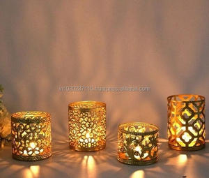 Porte votif en métal de pièce maîtresse de mariage attrayant pour la décoration de bougie avec une touche rustique et un attrait traditionnel - Product Image 5