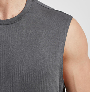 Débardeur de sport oversize de haute qualité pour hommes, en coton vierge, sans manches, pour la course et la gym, personnalisable avec logo - Product Image 5