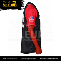 Maillot de baseball personnalisé unisexe à manches courtes, col en V, fermeture boutonnée, impression par sublimation, polyester anti-humidité, coupe ample, adulte, toutes tailles