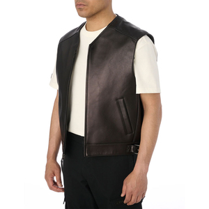 High Quality Men's <b>Leather</b> <b>Jacket</b> with Stand Collar Canvas Fabric Full Zipper Closure-Wholesale Top Selling Windproof Waterproof - Product Image 6