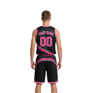 Conjunto de Uniforme de Baloncesto Sublimado Personalizado para Hombre, Jersey sin Mangas con Cuello en V, Rayas Onduladas, Nombre y Número, Pantalones Cortos a Juego, Fabricante Profesional - Product Image 2