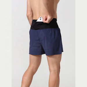 Customized Men's Solid Double <b>Layer</b> Eco-Friendly Quick Dry Elastic <b>Mid</b> Running Shorts Breathable Gym Workout Summer Marathon - Product Image 2