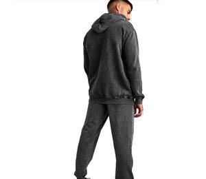 Chándal con Capucha Unisex 100% Algodón, Color Sólido, Lavado Ácido, Logotipo Personalizado, Invierno, Impermeable, Ropa Casual de Calle, Cómodo - Product Image 3