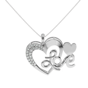 Collar con Colgante de Corazón Romántico en Oro Rosa con Detalles de Diamantes, Joyería para Uso Diario de Mujer - Product Image 4