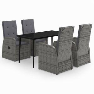 Ensemble de salle à manger de patio gris et noir, mobilier élégant pour l'aménagement extérieur - Product Image 2
