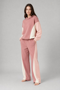 Survêtement femme à séchage rapide 100% coton, couleur rouge unie, respirant, avec logo personnalisé, service OEM - Product Image 5