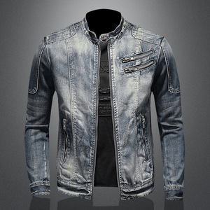2025 Winter Unisex Denim Jacket Cool Casual Retro M-4XL Stand Collar Single Button <b>Tops</b> Motorcycle Coat Waterproof Windproof - Product Image 3