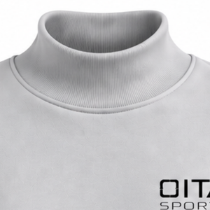 Light Gray Women High Neck Sweatshirt Long Sleeve Pullover Loose Fit Fleece Mock Neck Casual Winter Streetwear Fashion <b>Jumper</b> - Product Image 3