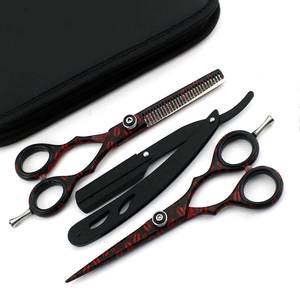 Ciseaux pour cheveux clairsemés, lame en acier inoxydable, 28 dents, lame tranchante, pour droitiers, usage professionnel, manche noir et rouge, taille moyenne - Product Image 6