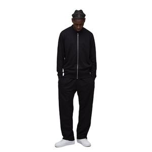 <b>mens</b> <b>black</b> tracksuit full zip bomber <b>jacket</b> and straight leg pants set casual fleece activewear winter two piece gym outfit - Product Image 1