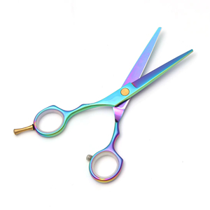 Ciseaux de coiffure pour gauchers 5.5 Japan en acier inoxydable, ciseaux professionnels pour cheveux, ciseaux de coupe arc-en-ciel avec poignée confortable - Product Image 3