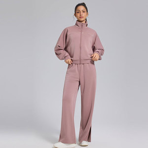 Pantalon évasé en molleton de coton écologique respirant délavé pour femme Wearpex avec cordon de serrage, style streetwear, collection automne - Product Image 3