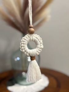 Custom Handmade <b>Wooden</b> Bead Pearl Tassel Modern Wall Hanging Decoration Diwali Ramadan Birthday Removable Eco-Friendly Home - Product Image 2