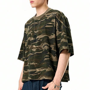 T-shirts en coton lourd à col rond pour hommes, vêtements de sport surdimensionnés, impression personnalisée, vente en gros - Product Image 1