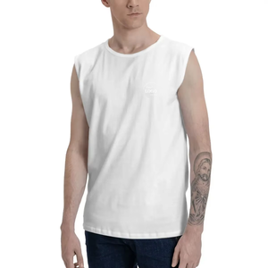 Débardeur pour homme très tendance, de haute qualité, en coton respirant et à séchage rapide, design unique, débardeur blanc sans manches - Product Image 2