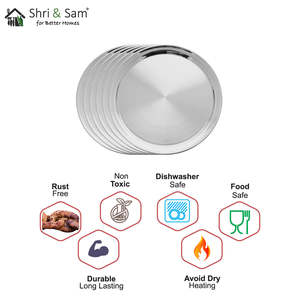 Majestic Lot de 6 assiettes complètes en acier inoxydable Plats et assiettes - Product Image 4