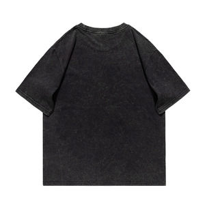 Ensemble sportswear homme été deux pièces, t-shirt et short, coton haute qualité, effet délavé, logo personnalisé. - Product Image 3