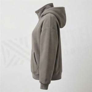 Custom Logo Sherpa Lined Hoodie Thick Fleece Sweatshirt For Men Womens High Quality Winter Warm Casual Activewear Gear - Product Image 3