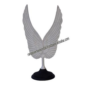 Estatua de alas blancas creativas, esculturas de Metal de arte único, decoración del hogar para sala de estar, soporte de TV, decoraciones de mesa de comedor - Product Image 4