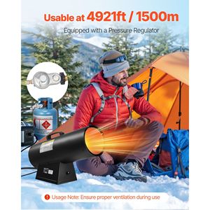 Riscaldatore Portatile a Propano da 100.000 BTU con Aria Forzata, Impostazioni di Temperatura a Regolazione Continua, Protezione di Sicurezza per Garage/Negozi - Categoria Riscaldatori a Gas - Product Image 4