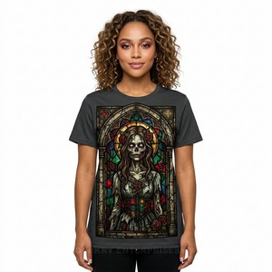 Camiseta gráfica japonesa de Sakura para mujer, camiseta con estampado de flor de cerezo y kimono, camiseta personalizada con calavera floral, ropa urbana oriental para mujer - Product Image 3