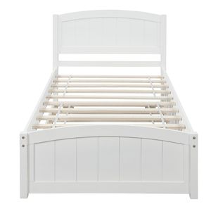 Letto a piattaforma bianco matrimoniale con letto estraibile - Product Image 3