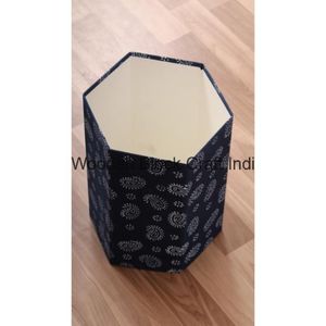 Poubelle décorative ouverte faite à la main en carton PP imprimé au bloc, avec enveloppe en tissu 100 % coton. - Product Image 6
