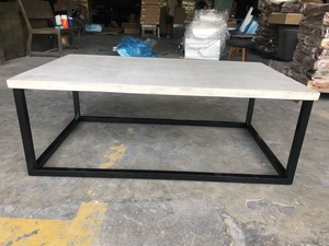 Table basse de luxe avec pieds en métal, meuble moderne de haute qualité, table à manger, surface en béton, offre spéciale - Product Image 2