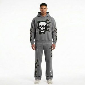 Top Trending High Quality Custom Size Winter Plus Size Hooded Regular Fit 100% Cotton Tracksuits Jogging Suits <b>Pullover</b> Solid - Product Image 3