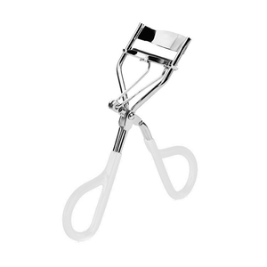 En gros Recourbe-cils pour femmes en acier inoxydable poli miroir, mini, avec poignée blanche - Product Image 1