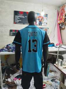 Camiseta de Béisbol para Hombre Gentlemen Club, Azul y Negro, Manga Corta, Logotipo Bordado, Cierre de Botones, Corte Regular, Todas las Temporadas, Directo de Fábrica - Product Image 2