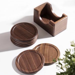 Artisan Crafted Wooden Coaster Set With Natural Wood Grain Texture Durable Reusable Drink Protection Mats - Product Image 1