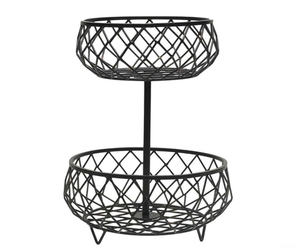 New Two-Tier Vintage Fruit <b>Basket</b> Stand Metal <b>Wire</b> Kitchen Countertop Tableware Holder Customized Size Shape <b>Storage</b> <b>Baskets</b> - Product Image 1
