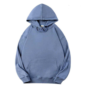 Sudadera con Capucha Extra Grande, Color Sólido, Felpa de Algodón, Diseño con Bolsillos, Estilo Casual para Otoño, Corte Regular para Hombre, Estilo Tejido - Product Image 2